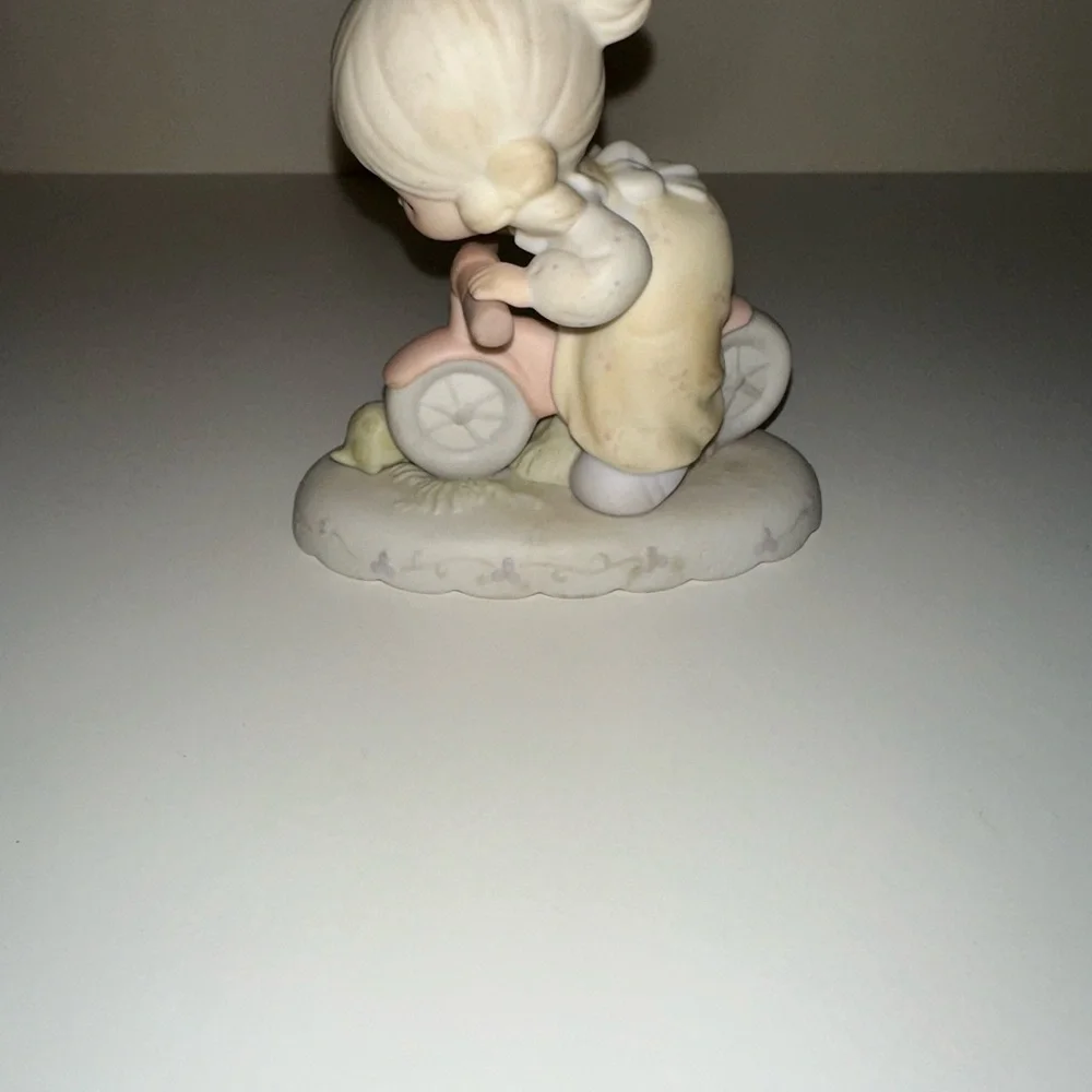Precious Moments Pastel Child Figurine with Bicycle